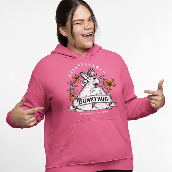 Flat Clothing Saskatchewan bunnyhug hoodie in hot pink all sizes - Picture 2 of 2